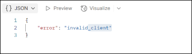 Screenshot of the Postman error message for an invalid client ID.