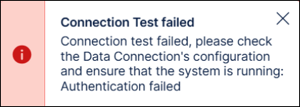 Screenshot of the error message for an invalid client ID in Extractor Builder.