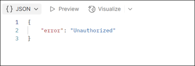 Screenshot of the Postman error message for an unauthorized permission.