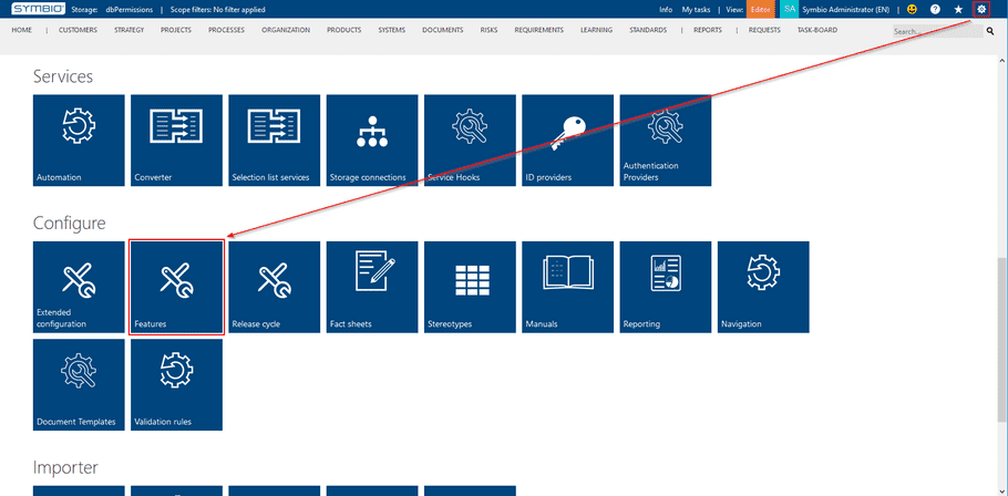 activating feature architectural permissions 1