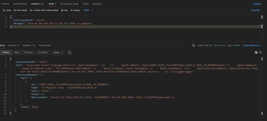 Chat API Structured Output Response