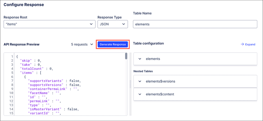 generate response button