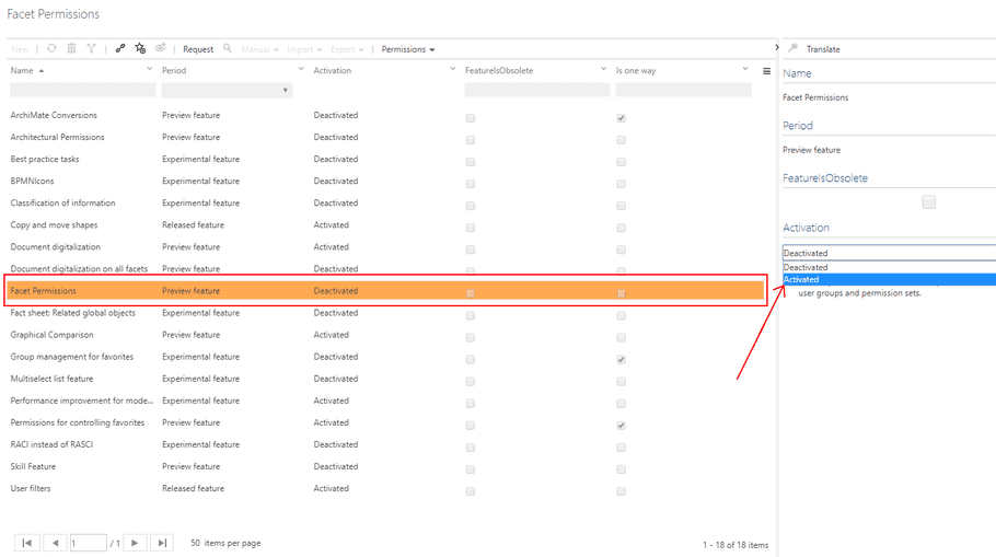 activating feature facet permissions 2