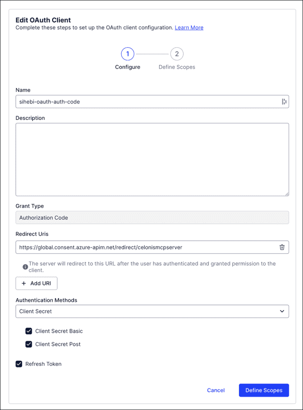New OAuth configuration settings
