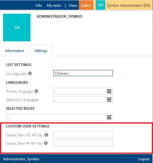 enter celonis api key