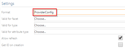 ID provider configuration format setttings